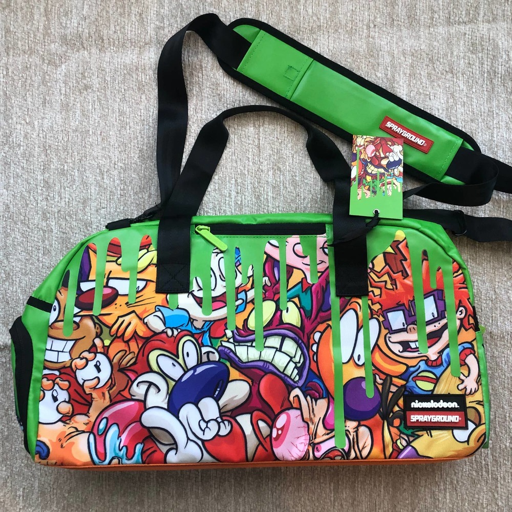 NWT Sprayground Nickelodeon duffle bag slime 90s 00s travel suitcase cartoon TV